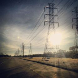 Empty road at sunset