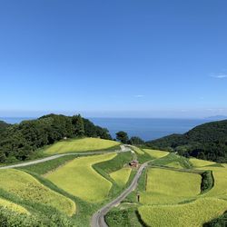 Scenic view of land against sky