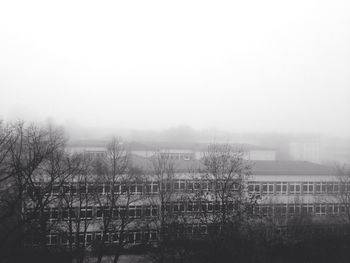 Built structure in foggy weather