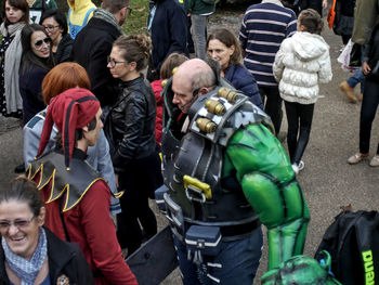 People on street in city