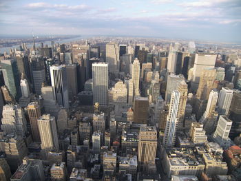 High angle view of cityscape against sky