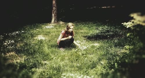 View of woman in park