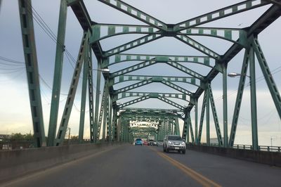 Bridge against sky in city