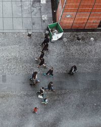 High angle view of city street