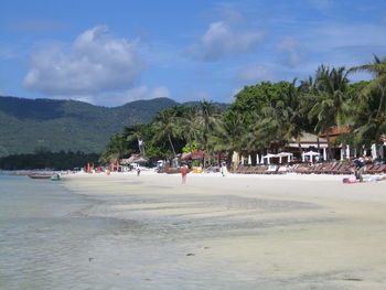 Tourists on beach