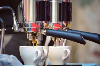 Close-up of coffee cups