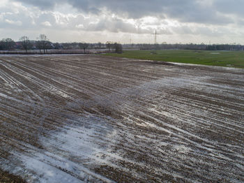 Scenic view of field against sky