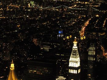 View of illuminated cityscape at night