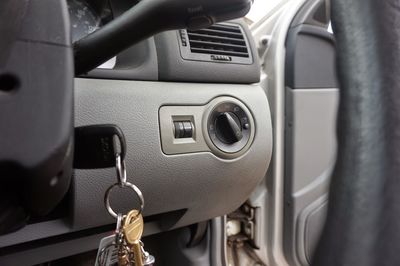 Close-up of car interior