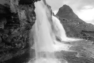 Scenic view of waterfall