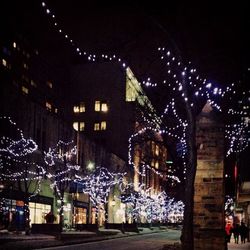 Illuminated city at night