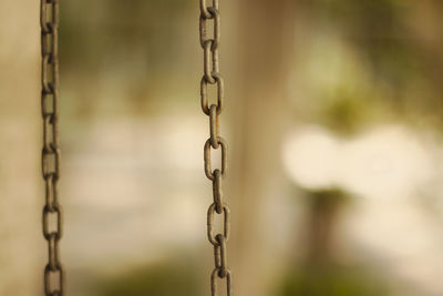 Metal chain with blurred background