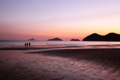 Scenic view of sea during sunset