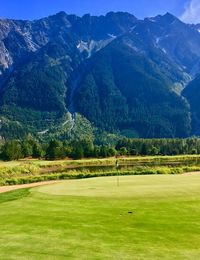 Scenic view of landscape and mountains