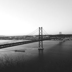 Suspension bridge over sea