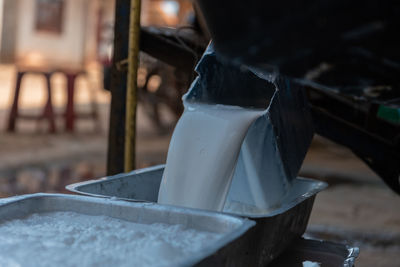 Close-up of ice cream on table