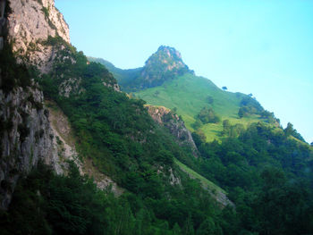 Scenic view of mountains against clear sky