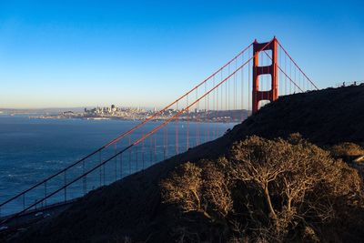 View of suspension bridge against sky