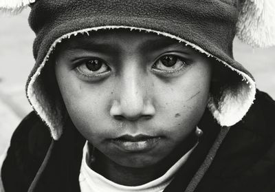 Close-up portrait of cute boy