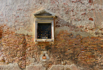 Closed door of old building