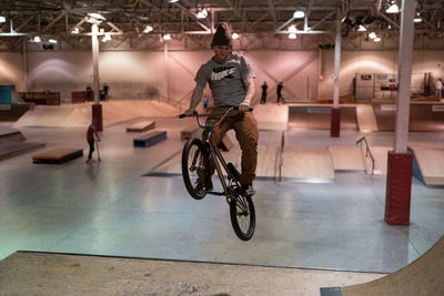 Man riding bicycle