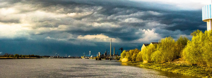 View of bridge against cloudy sky