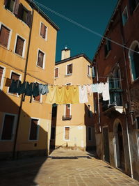 Low angle view of residential buildings in city