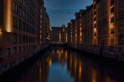 Canal amidst buildings against sky in city