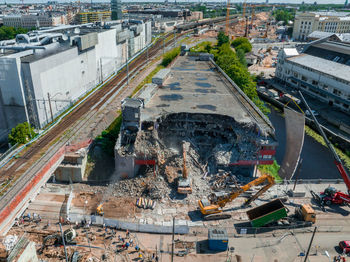 Demolition of the titanic building in the center of riga