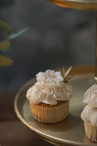 Close-up of cupcakes on table