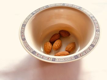 High angle view of tea cup on table