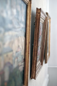 Close-up of books on table