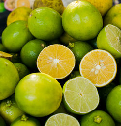 High angle view of fruits in market