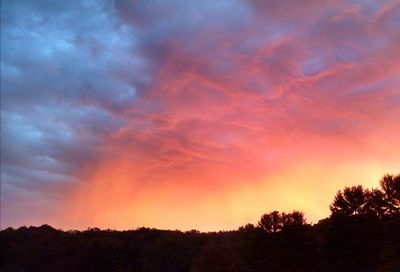 Scenic view of dramatic sky during sunset