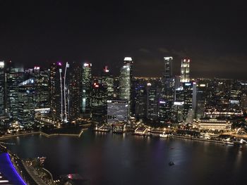 A night view of marina bay from marina bay sands sky park.