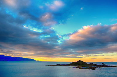 Scenic view of calm sea against sky