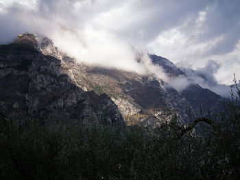 Low angle view of mountain against sky