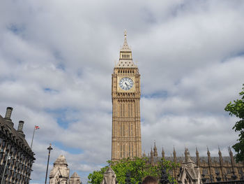 Low angle view of big ben against sky