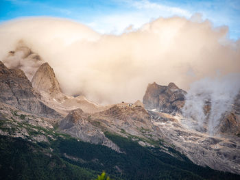 Scenic view of mountains against sky