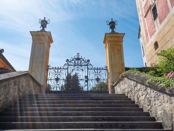 Old steel gate to courtyard of javornik castle in czech republic. nice old architecture, touristic