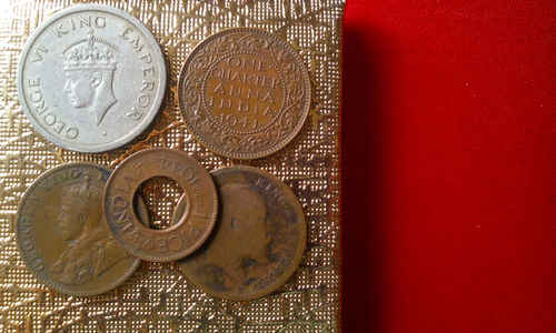 Close-up of coins