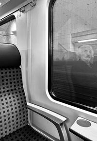 View of train from airplane window