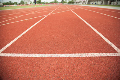 Close-up of empty sports track