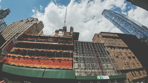 Low angle view of built structure against sky