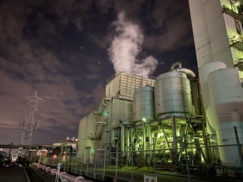 Illuminated buildings in city