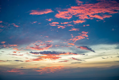 Low angle view of sky during sunset