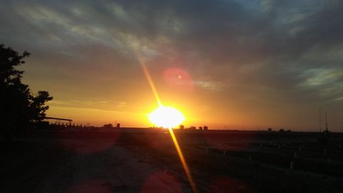 Scenic view of silhouette landscape against sky during sunset