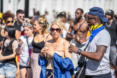 Group of people in market