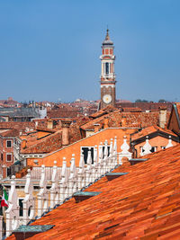 View of buildings in city against sky