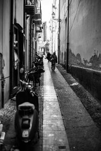 Man walking on street in city